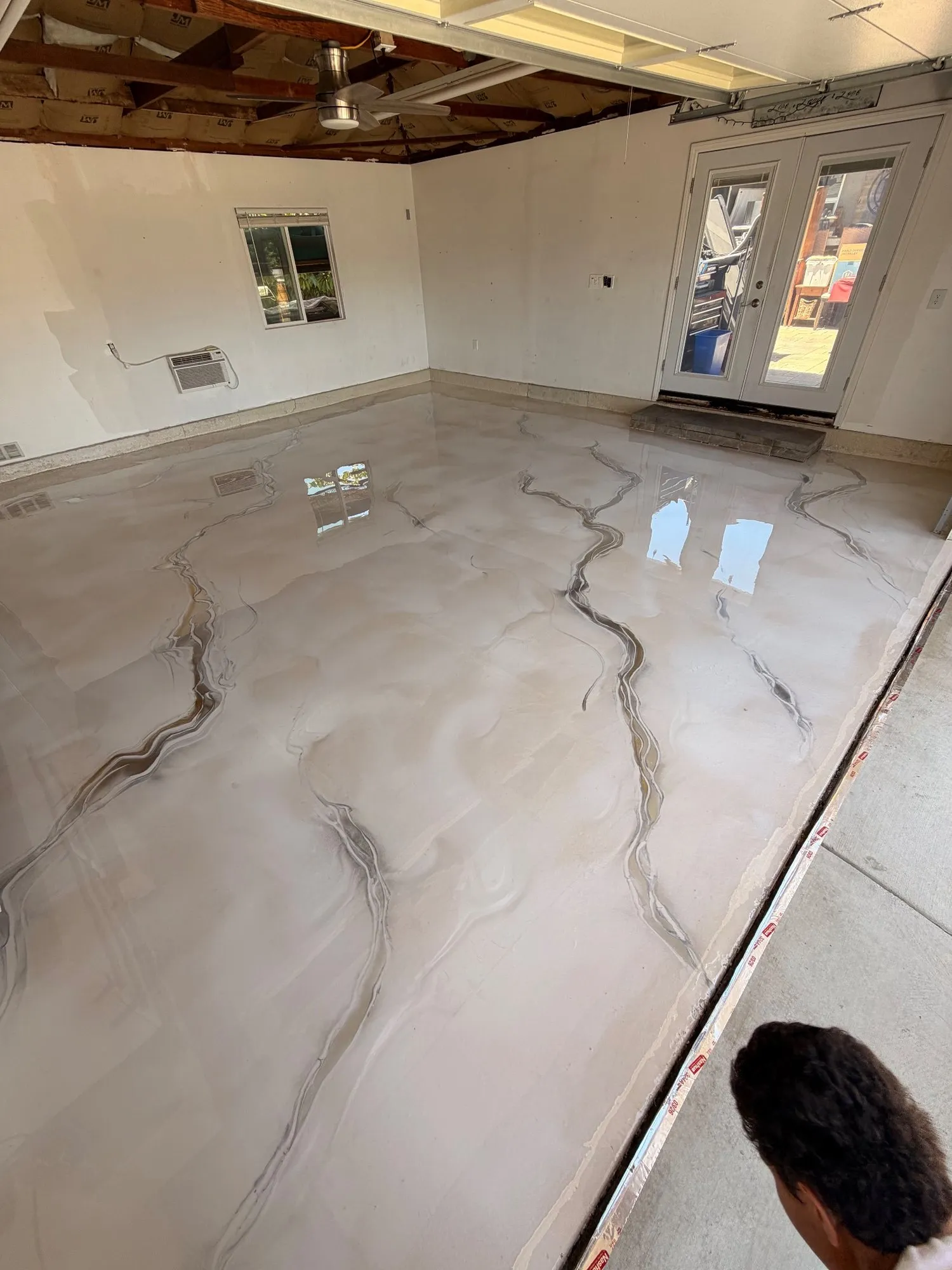 2-car metallic epoxy garage in Placentia